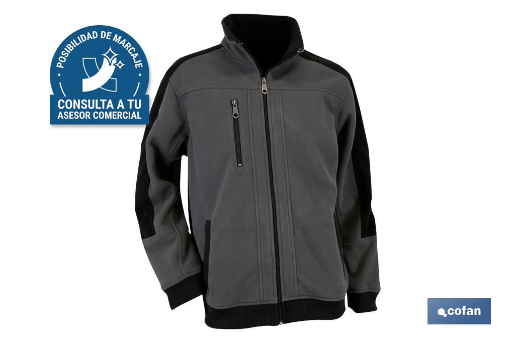 CHAQUETA POLAR WALKER370gms/m GRIS-NEGRO TALLA M