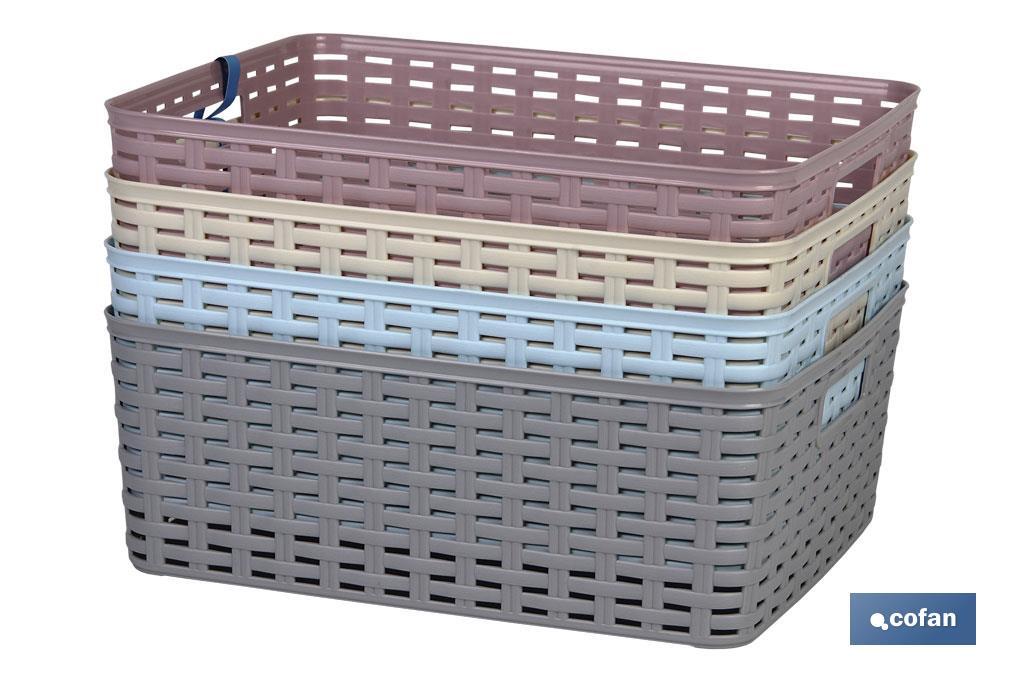 CESTA  MULTIUSOS 12L 36X28X13.5 cm BEIGE venta unitaria