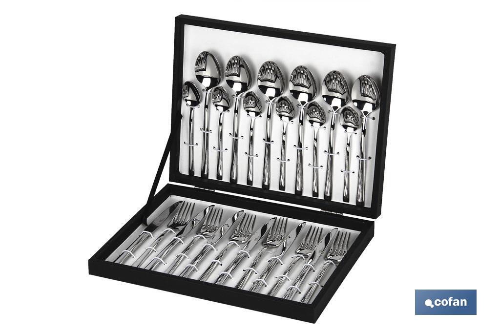 CUBERTERIA INOX MODELO BARI 24 pcs C-18/10 2,5mm