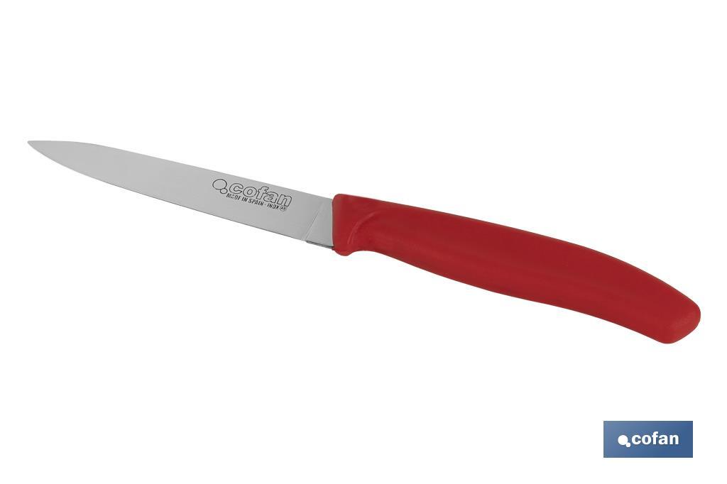 PACK 3 CUCHILLOS PUNTILLA 10cm ROJO MODELO ALCARAVEA (PACK: 1 UDS) PACK 3 CUCHILLOS PUNTILLA 10cm ROJO MODELO ALCARAVEA (PACK: 1 UDS)