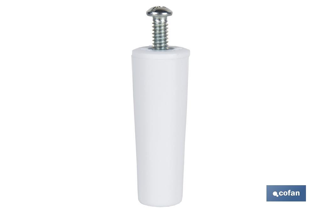 TOPE PERSIANA 60 MM BLANCO CON TORNILLO M-6 VENTA UNITARIA (PACK: 1 UDS)