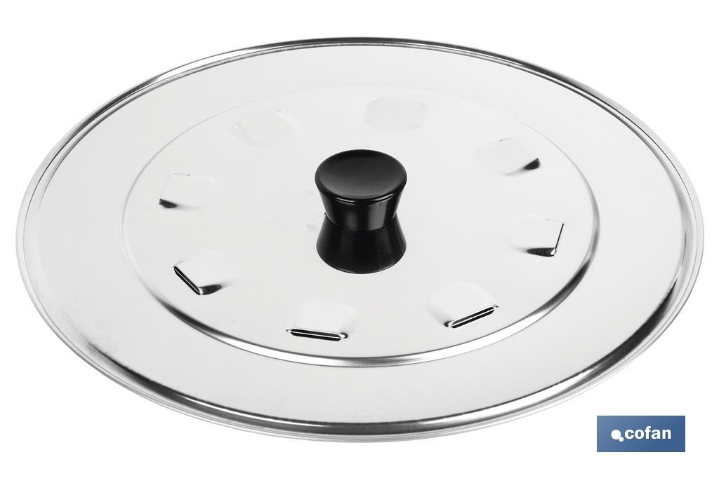 TAPA C/DESVAPO MODELO ARGÁN ACERO INOX 24CM VENTA UNITARIA (PACK: 1 UDS)