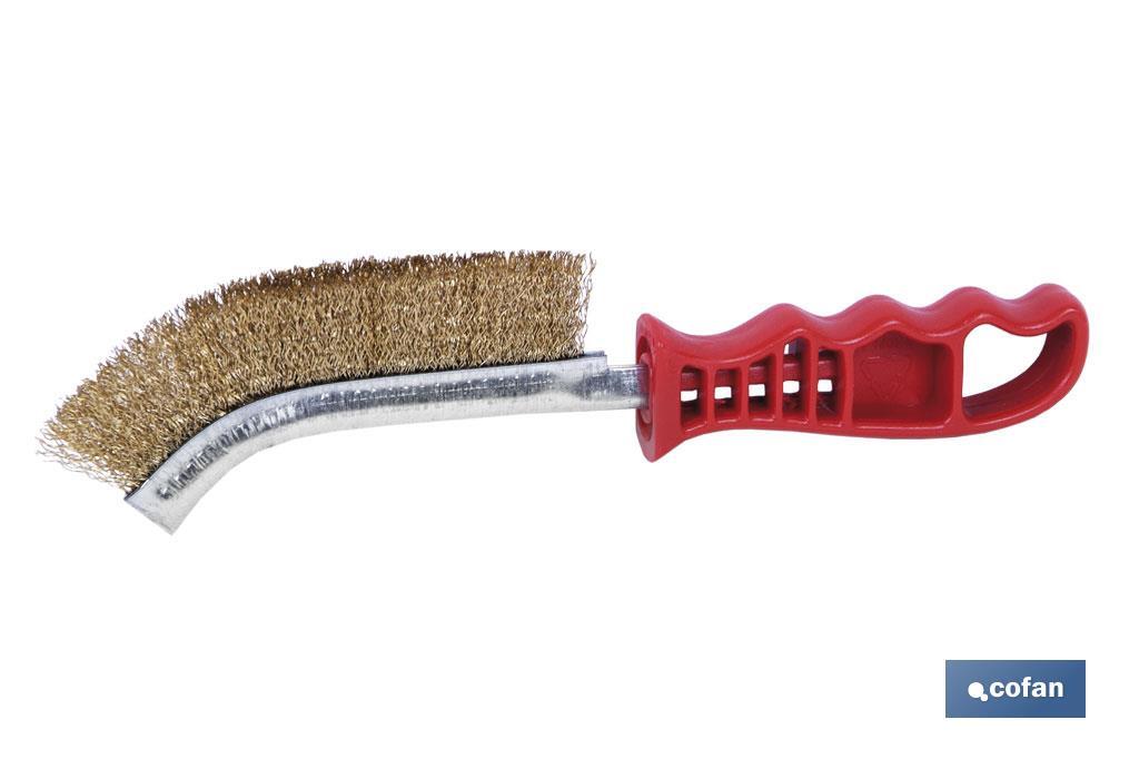 Cepillo universal de acero latonado | Mango ergonómico rojo | Longitud: 240 mm