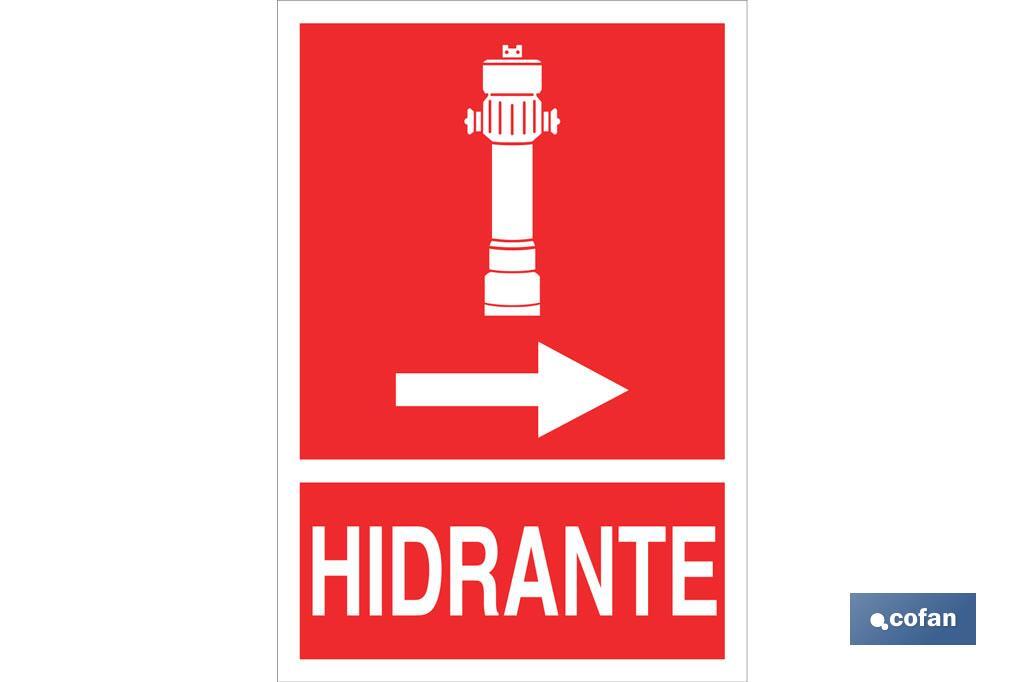 Hidrante Derecha Pictograma + Texto Luminiscente