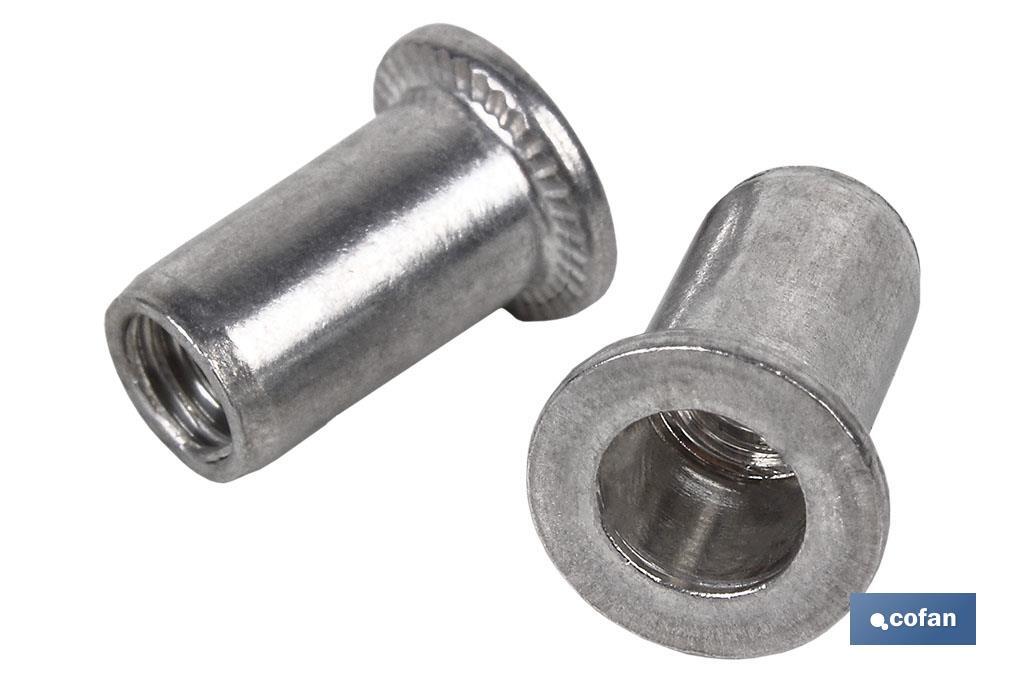 Tuercas Remachables Aluminio Cabeza Ancha AL Mg 3,5